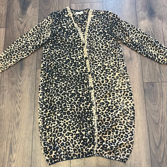 Elan cheetah print cardigan size medium - Picture 2 of 8